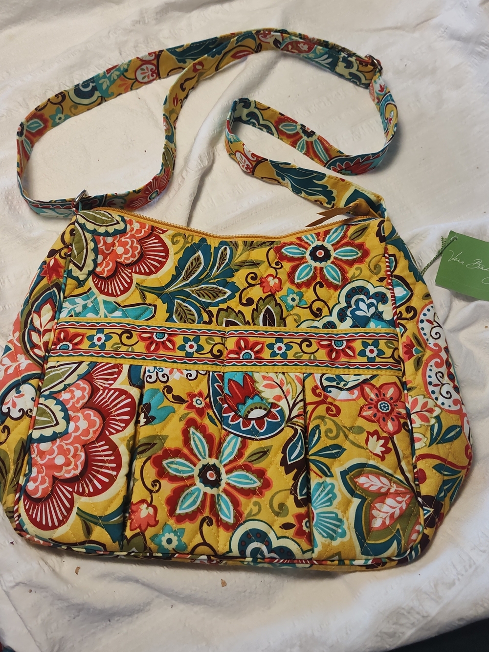 Vera Bradley Yellow Quilted Floral Crossbody
